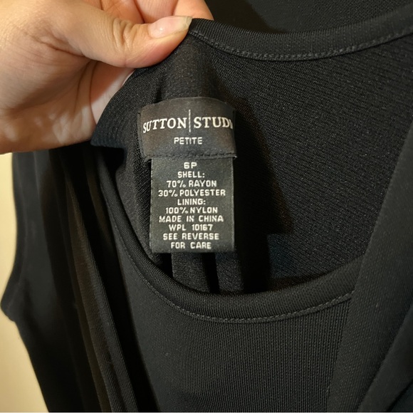 Sutton Studio Black dress with shawl / wrap - Picture 3 of 4